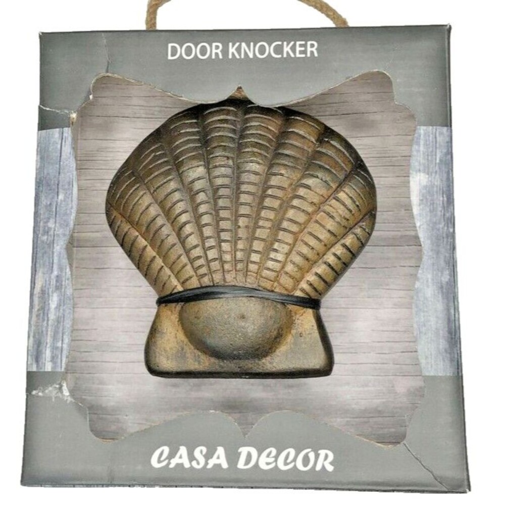 Door Knocker Scallop Shell Nautical Antique Look Bronze Decorative Metal Beach